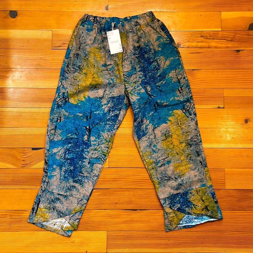 Pantalon Abstract Print Cropped Pants Medium